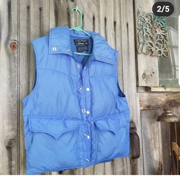 Vintage Other - Vintage  Winter Down-Filled Puffer Vest JCP PENNEY snaps Medium OLD SCHOOL SKI